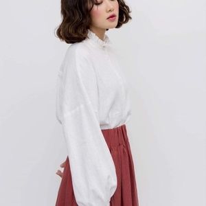 Linen Drop Shoulder Shirt - Loose Cotton Women's B